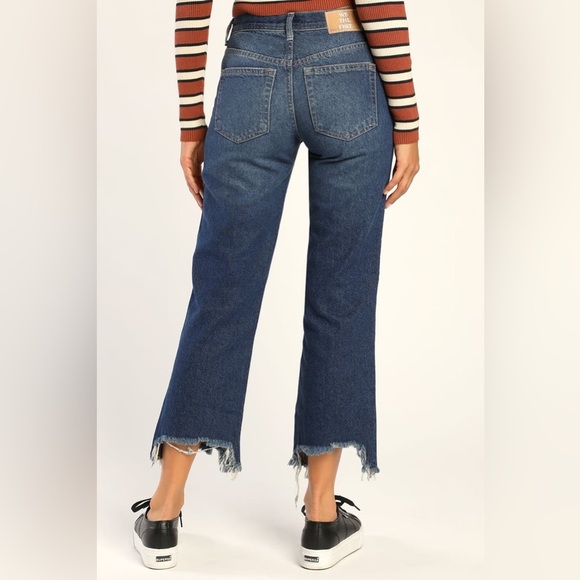 Free People We The Free The Maggie Mid-Rise Straight Leg Frayed Jeans - Size 30 - Picture 4 of 16